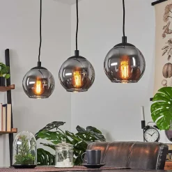Suspension Sernf Noir, 3 Lumieres