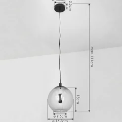 Suspension Sernf Noir, 1 Lumiere