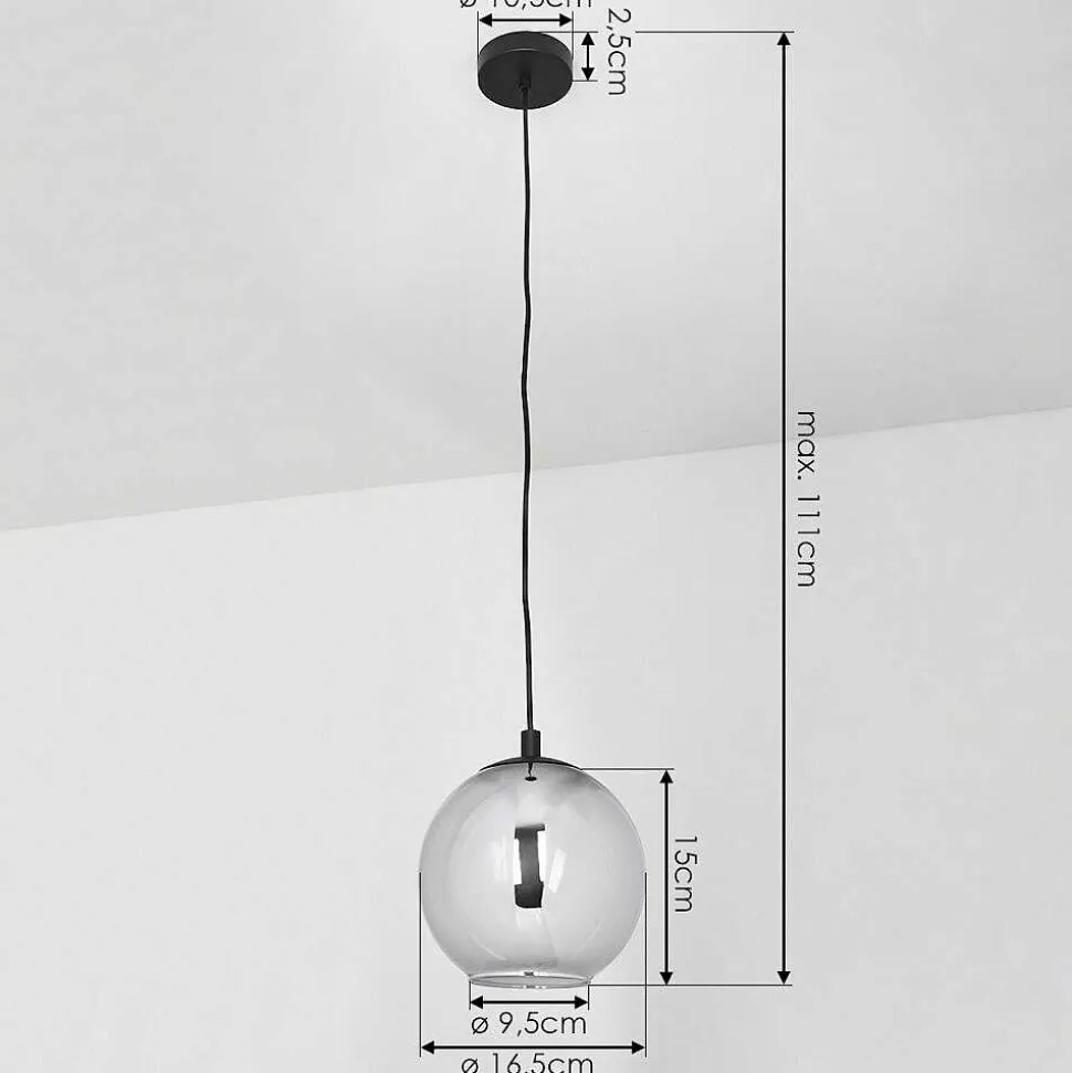 Suspension Sernf Noir, 1 Lumiere