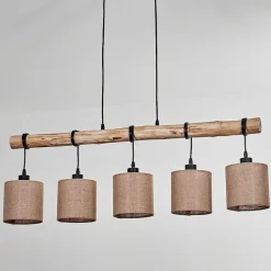 Suspension Soungou Ecru, Noir, 5 Lumieres