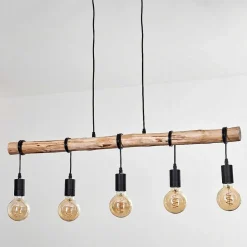 Suspension Soungou Ecru, Noir, 5 Lumieres