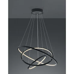 Suspension Trio Aaron Led Anthracite, 1 Lumiere, Telecommandes, Changeur De Couleurs