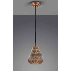 Suspension Trio Jasmin Cuivre, 1 Lumiere
