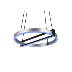 Suspension Trio Thompson Led Aluminium Brosse, 1 Lumiere, Telecommandes, Changeur De Couleurs