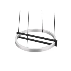 Suspension Trio Thompson Led Aluminium Brosse, 1 Lumiere, Telecommandes, Changeur De Couleurs