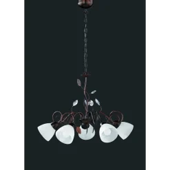 Suspension Trio-Leuchten Traditio Brun Fonce, Rouille, 5 Lumieres