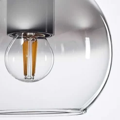 Suspension Verre 15 Cm Koyoto Clair, Fume, 4 Lumieres
