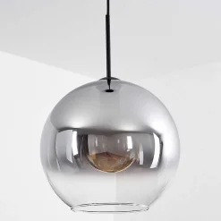 Suspension Verre 30 Cm Koyoto Clair, Fume, 1 Lumiere