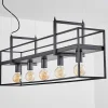 Suspension Victorine Chrome, Noir, 5 Lumieres