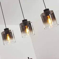 Suspension Wichit Noir, 3 Lumieres