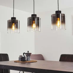 Suspension Wichit Noir, 3 Lumieres