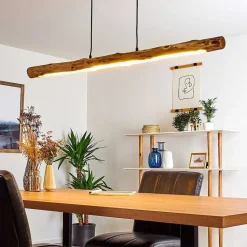 Suspension Winterthur Led Bois Clair, Noir, 1 Lumiere