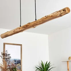 Suspension Winterthur Led Bois Clair, Noir, 1 Lumiere