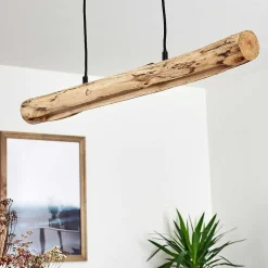 Suspension Winterthur Led Bois Clair, Noir, 1 Lumiere