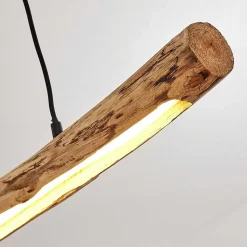 Suspension Winterthur Led Bois Clair, Noir, 1 Lumiere