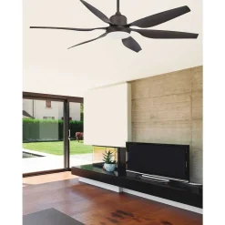 Ventilateur De Plafond A Lampe Faro Barcelona Tilos Brun, 2 Lumieres