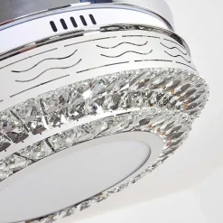 Ventilateur De Plafond Bendigo Led Nickel Mat, Transparent, 1 Lumiere