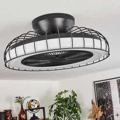 Ventilateur De Plafond Burmeister Led Noir, 1 Lumiere, Telecommandes