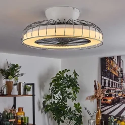 Ventilateur De Plafond Burmeister Led Blanc, 1 Lumiere, Telecommandes