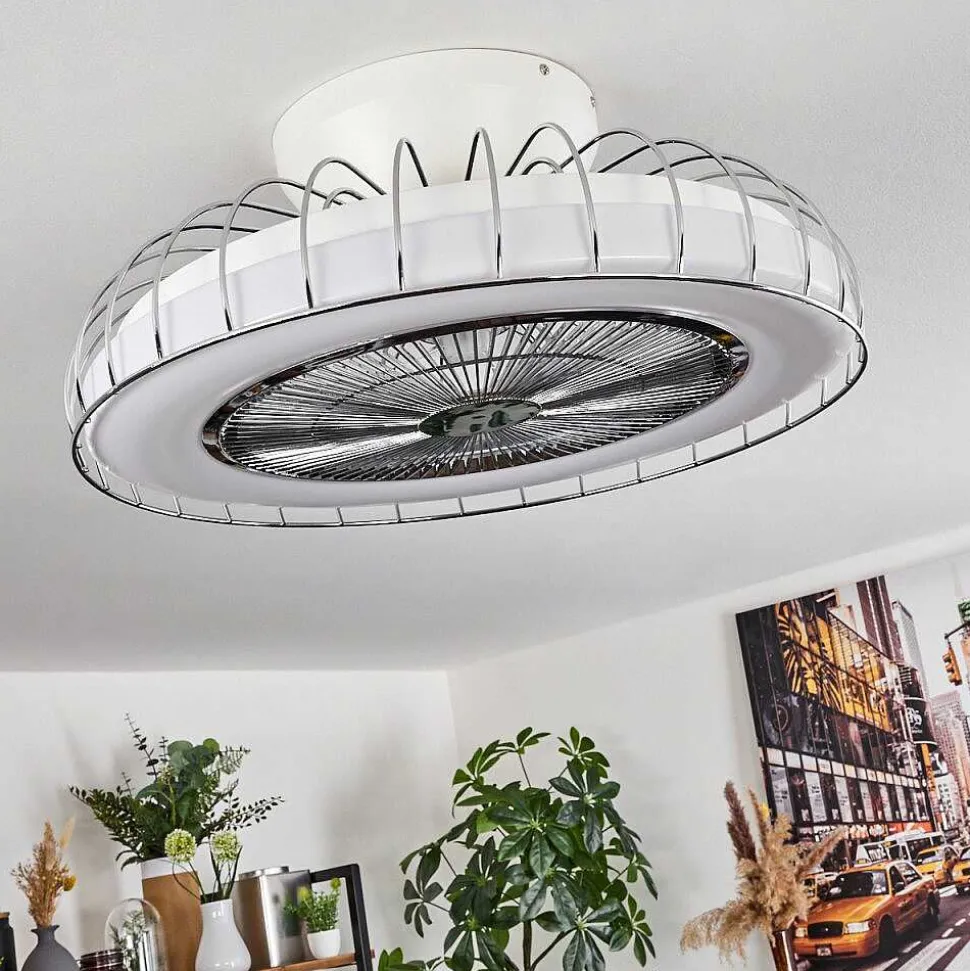 Ventilateur De Plafond Burmeister Led Blanc, 1 Lumiere, Telecommandes
