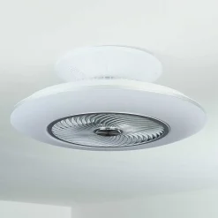 Ventilateur De Plafond Chaville Led Blanc, 1 Lumiere, Telecommandes