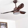 Ventilateur De Plafond Doha Led Brun, 1 Lumiere, Telecommandes