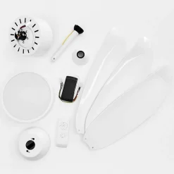 Ventilateur De Plafond Doha Led Blanc, 1 Lumiere, Telecommandes