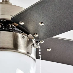 Ventilateur De Plafond Ellmau Chrome, Gris, Blanc, 1 Lumiere