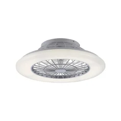Ventilateur De Plafond Leuchten-Direkt Patrick Led Argente, 1 Lumiere, Telecommandes, Changeur De Couleurs
