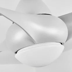 Ventilateur De Plafond Malloa Led Titane, 1 Lumiere, Telecommandes