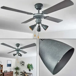 Ventilateur De Plafond Marigliano Gris, Argente