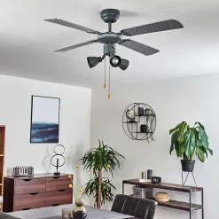 Ventilateur De Plafond Marigliano Gris, Argente