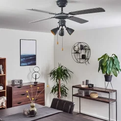 Ventilateur De Plafond Marigliano Gris, Argente
