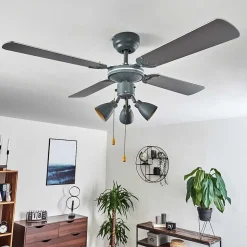 Ventilateur De Plafond Marigliano Gris, Argente