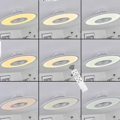 Ventilateur De Plafond Marmorta Led Blanc, 1 Lumiere, Telecommandes