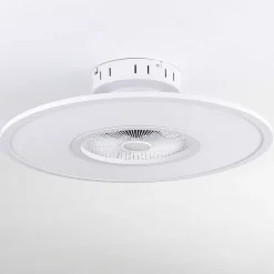 Ventilateur De Plafond Marmorta Led Blanc, 1 Lumiere, Telecommandes