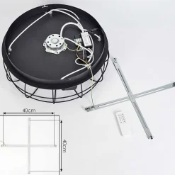 Ventilateur De Plafond Moscavide Brun, Couleur Bois, Noir, 4 Lumieres, Telecommandes