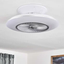 Ventilateur De Plafond Nagoya Led Blanc, 1 Lumiere, Telecommandes