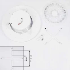 Ventilateur De Plafond Penon Led Blanc, 1 Lumiere, Telecommandes