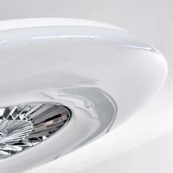 Ventilateur De Plafond Petrovac Led Chrome, Blanc, 1 Lumiere, Telecommandes
