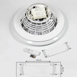 Ventilateur De Plafond Piraeus Led Blanc, 1 Lumiere, Telecommandes, Changeur De Couleurs