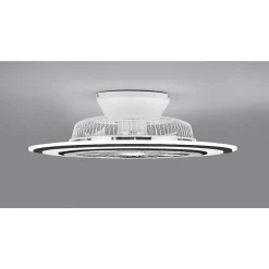 Ventilateur De Plafond Reality Flaga Led Noir, 1 Lumiere, Telecommandes