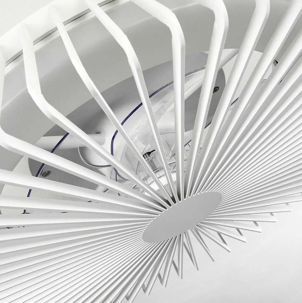 Ventilateur De Plafond Rivarotta Led Blanc, 1 Lumiere, Telecommandes
