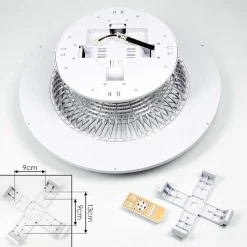 Ventilateur De Plafond Riccione Led Blanc, 1 Lumiere, Telecommandes, Changeur De Couleurs