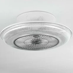 Ventilateur De Plafond Riccione Led Blanc, 1 Lumiere, Telecommandes, Changeur De Couleurs