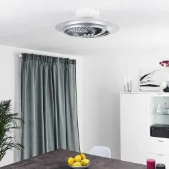 Ventilateur De Plafond Tamworth Led Argente, Transparent, 1 Lumiere, Telecommandes