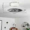 Ventilateur De Plafond Terradura Led Chrome, Blanc, 1 Lumiere, Telecommandes
