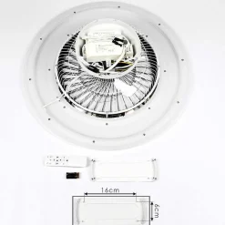 Ventilateur De Plafond Terradura Led Chrome, Blanc, 1 Lumiere, Telecommandes