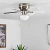 Ventilateur De Plafond Trillo Gris, Nickel Mat, Blanc, 1 Lumiere