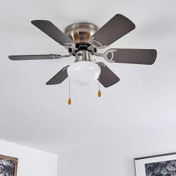Ventilateur De Plafond Trillo Nickel Mat, 1 Lumiere